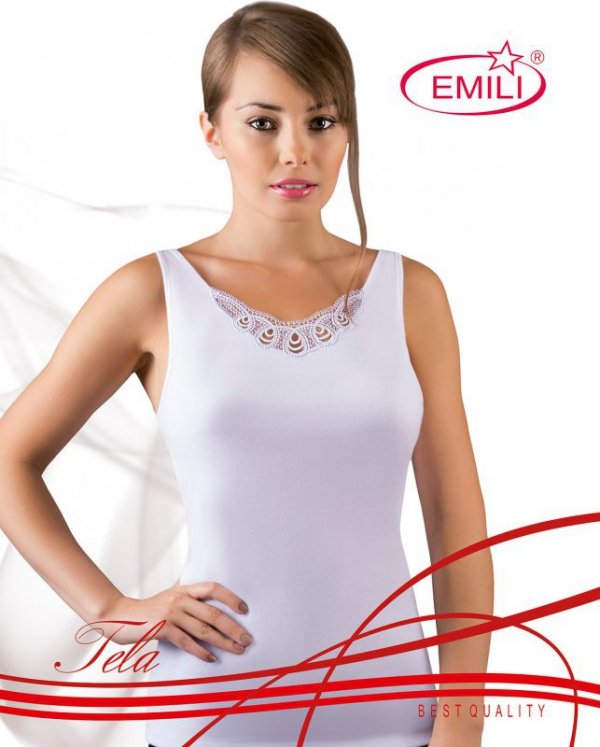 Emili Tela plus biała koszulka damska