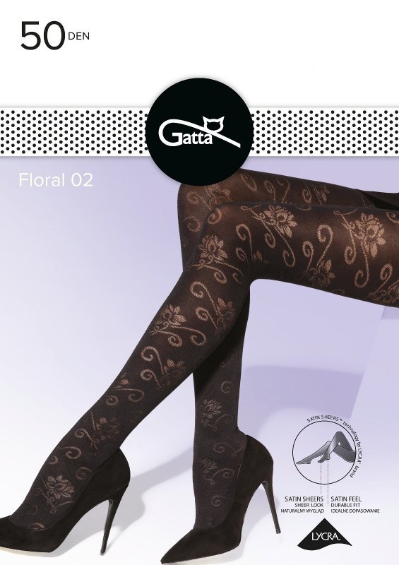 Gatta Floral wz 02 50 den rajstopy damskie