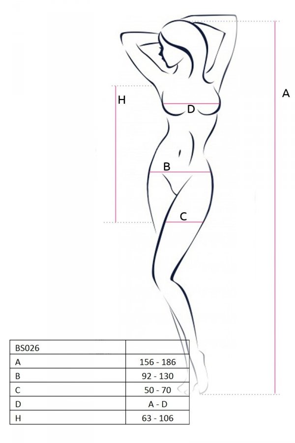 BS026 Biały bodystocking