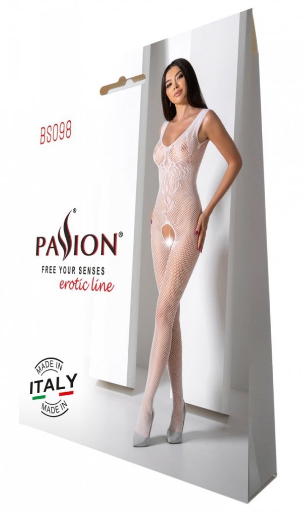 BS098 Bodystocking Biały 