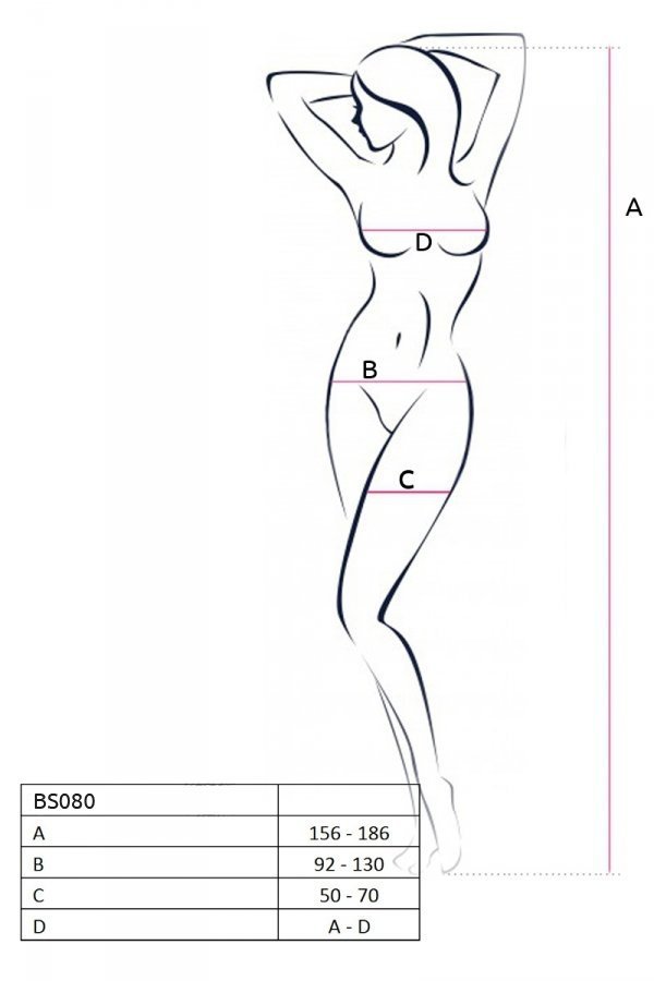 BS080 Bodystocking Biały 