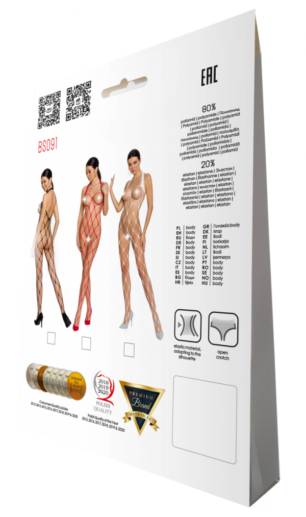BS091 Bodystocking Biały 