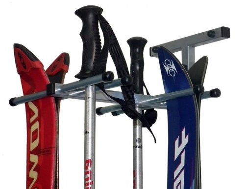 Wieszak ND4S – widok z boku, metalowy uchwyt narciarski z ramionami 