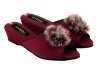 Inblu RR-1H klapki damskie domowe bordowe  -pompon