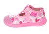MILAMI 226 BR-22 PINK - kapcie dziewczęce różowe w truskawki na rzep