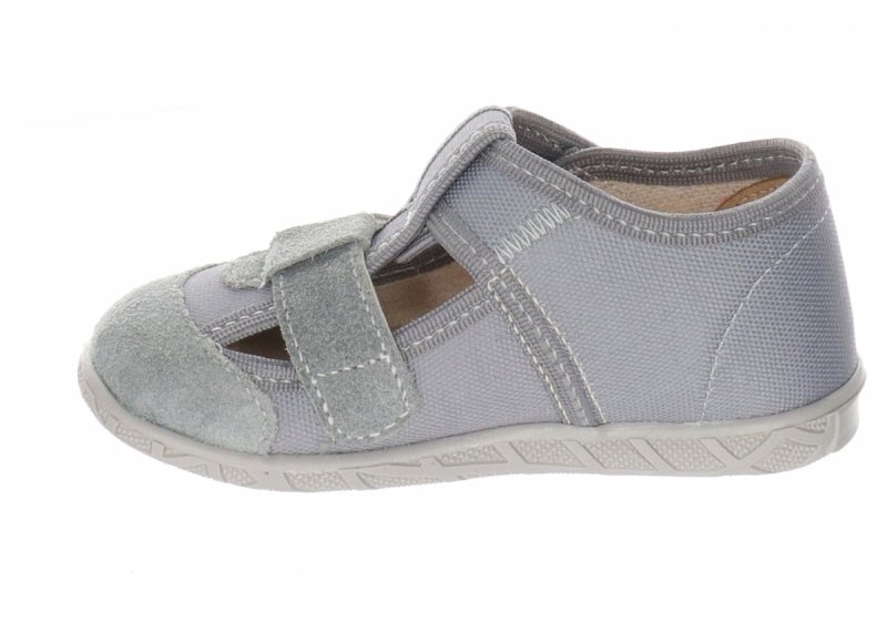MILAMI 118-4  GREY kapcie chłopięce na rzepy 