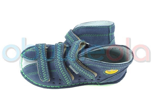 Sandałki Danielki T105E jeans fluo z - rzepy