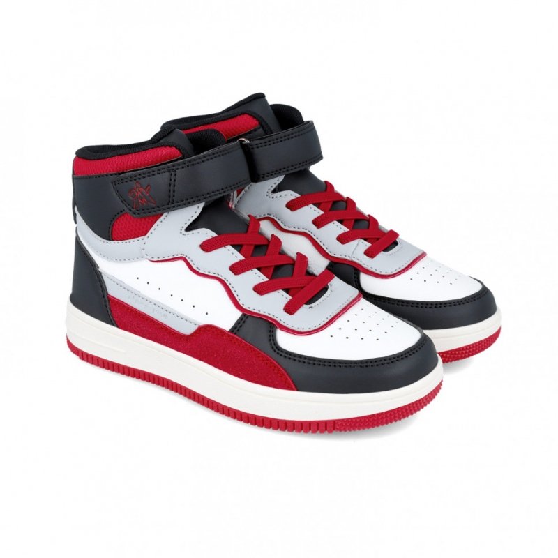 Garvalin 241521-B051 biało-czarne sneakersy  na rzep