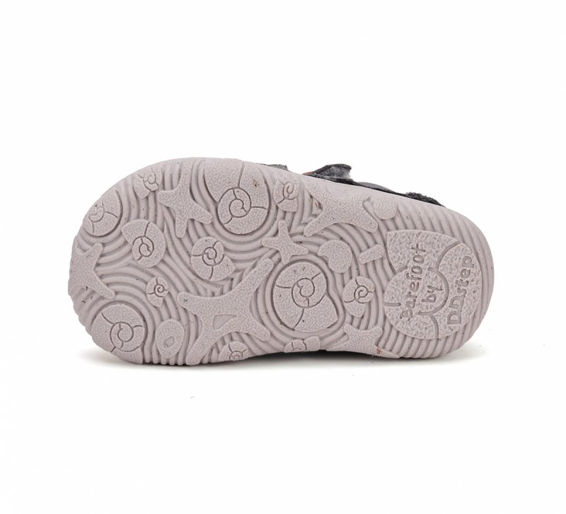 Półbuty D.D.STEP BAREFOOT S073-51761 DARK GREY na rzepy