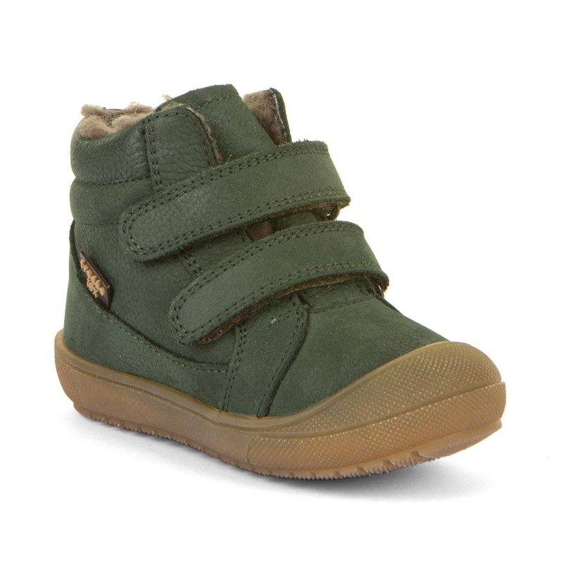 FRODDO G2110138-3 GREEN trzewiki nubukowe TEX na rzepy - kożuszek