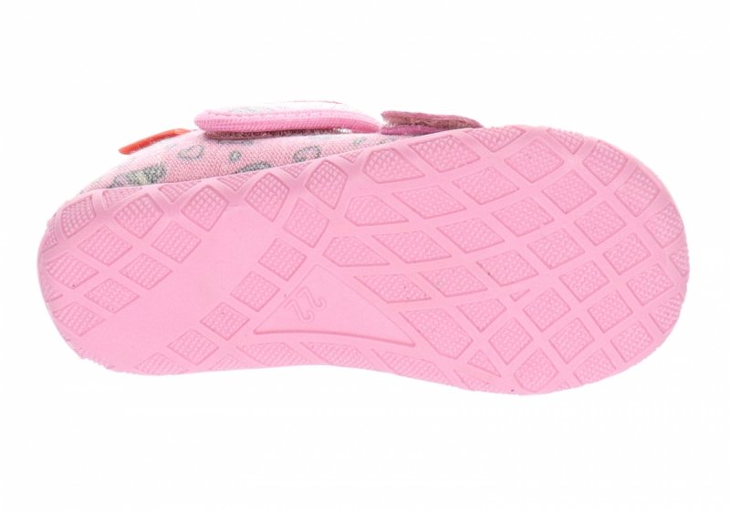 MILAMI 118 BR-62 PINK kapcie dziewczęce różowe na rzepy