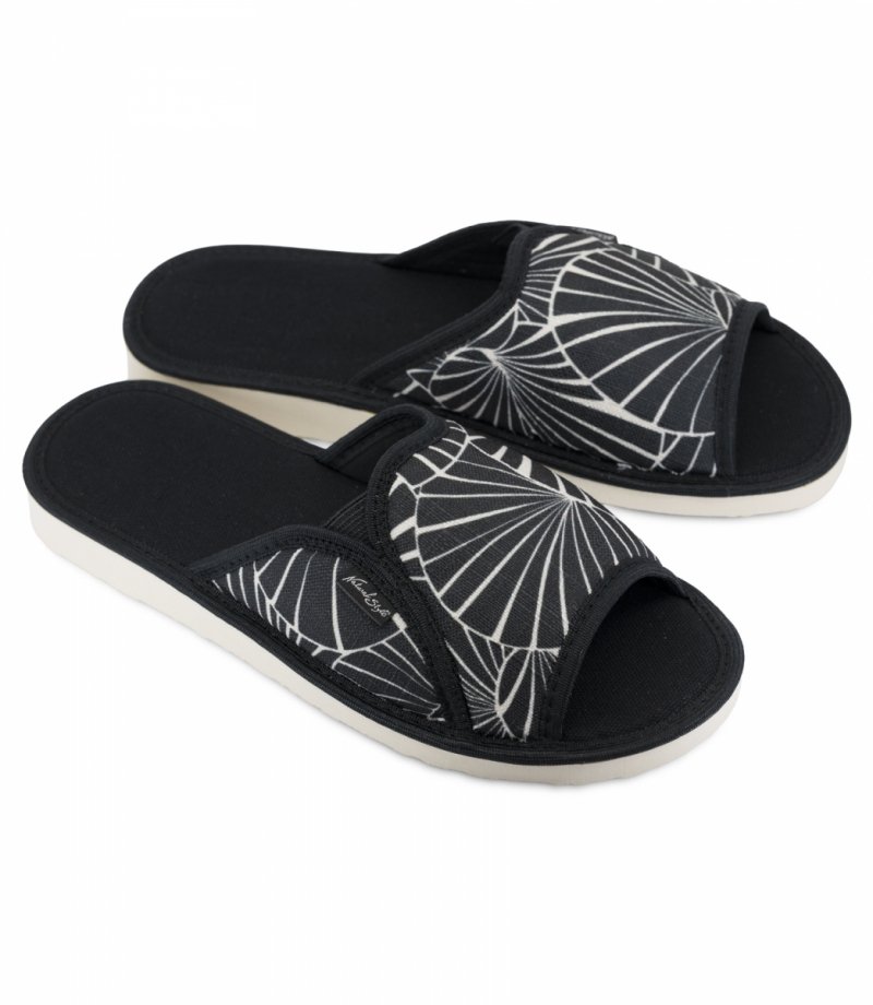 METEOR Natural Style HELENA 008 czarne kapcie damskie