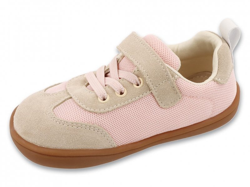 Befado MESHI BAREFOOT 004X010 róż/beż buty dziewczęce na rzep