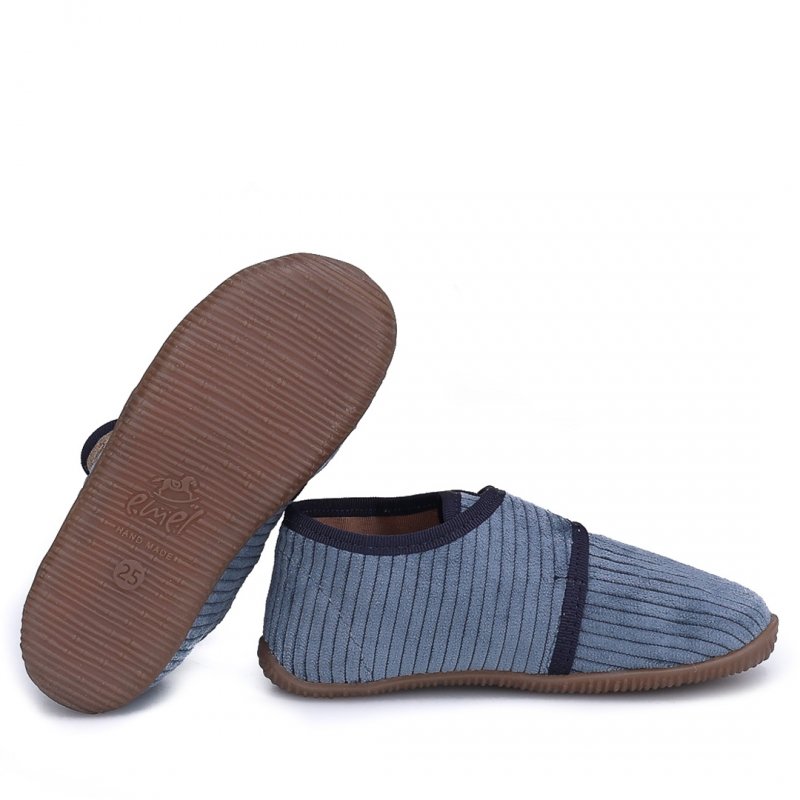 EMEL EK5000D-1 kapcie chłopięce sztruksowe na rzep