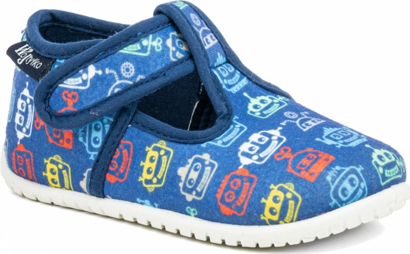 WOJTYŁKO Kapcie chłopięce 1P25095N barefoot na rzep