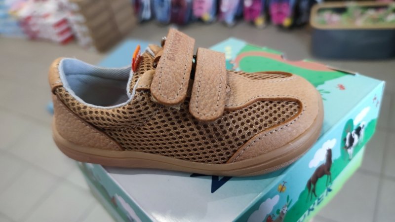 MAZUREK półbuty Barefoot AIRYWALK CAMEL na rzepy