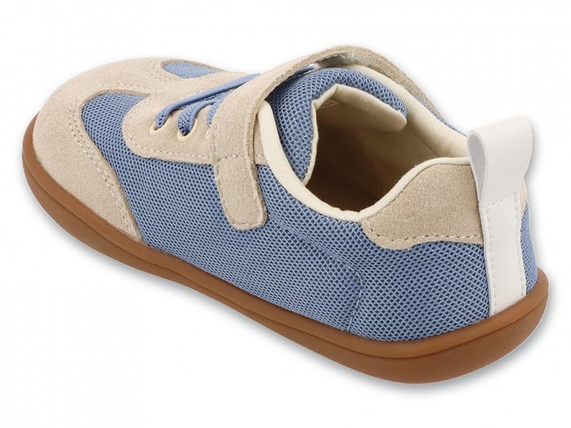 Befado MESHI BAREFOOT 004X011 niebieski/beż buty chłopięce na rzep
