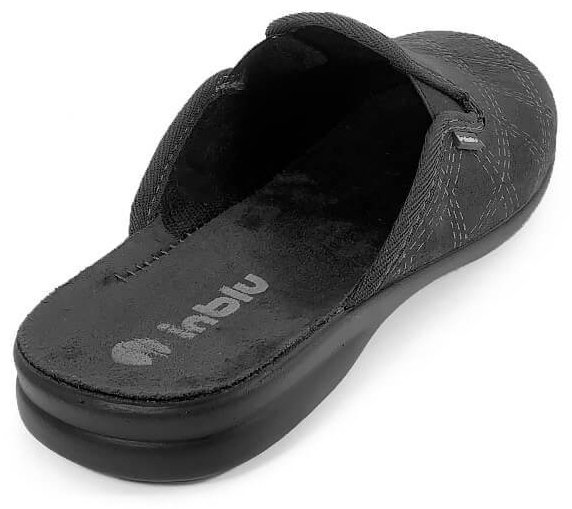 Inblu OG-1D pantofle domowe męskie czarny - kratka