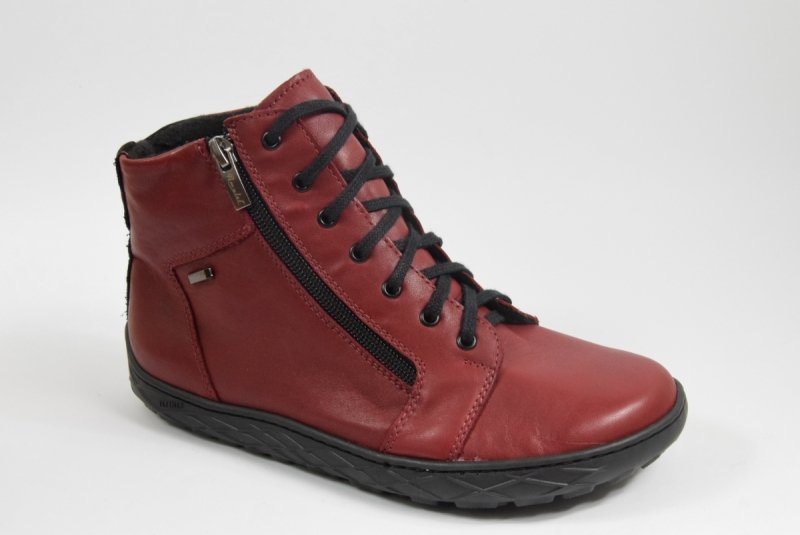 AMULET 331 139-41 BAREFOOT TRZEWIKI OCIEPLANE damskie bordowe sznurowane