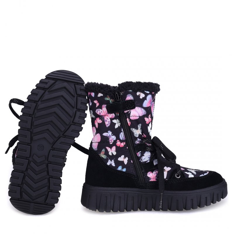 EMEL EV 4209 kozaki - śniegowce dla dziewczynki czarne