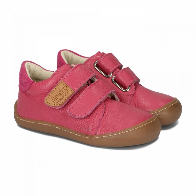 Półbuty AMEKO BAREFOOT OTIS - FUXIA dla dziewczynki na rzepy
