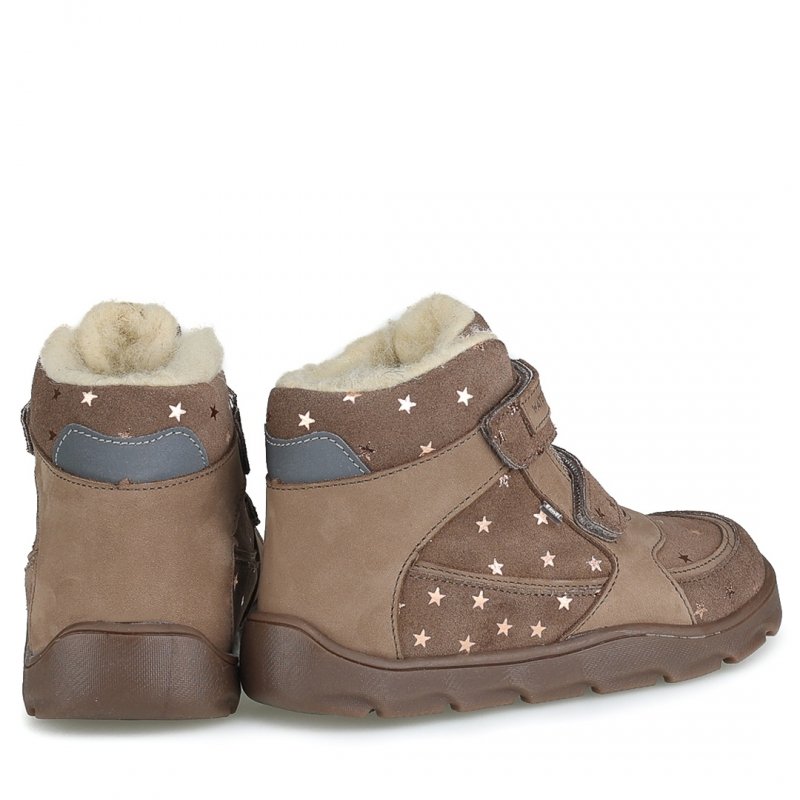 EMEL EV2809M-5 barefoot Trzewiki dziewczęce na rzepy