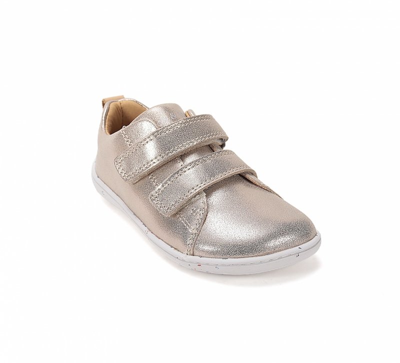 BAREFOOT Stitch&amp; Walk S088-61238E GOLD skórzane na rzepy