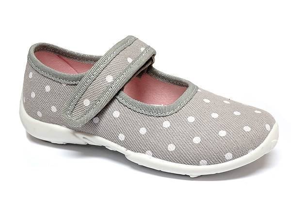 REN-BUT 33-415 LP kapcie baleriny popiel kropki