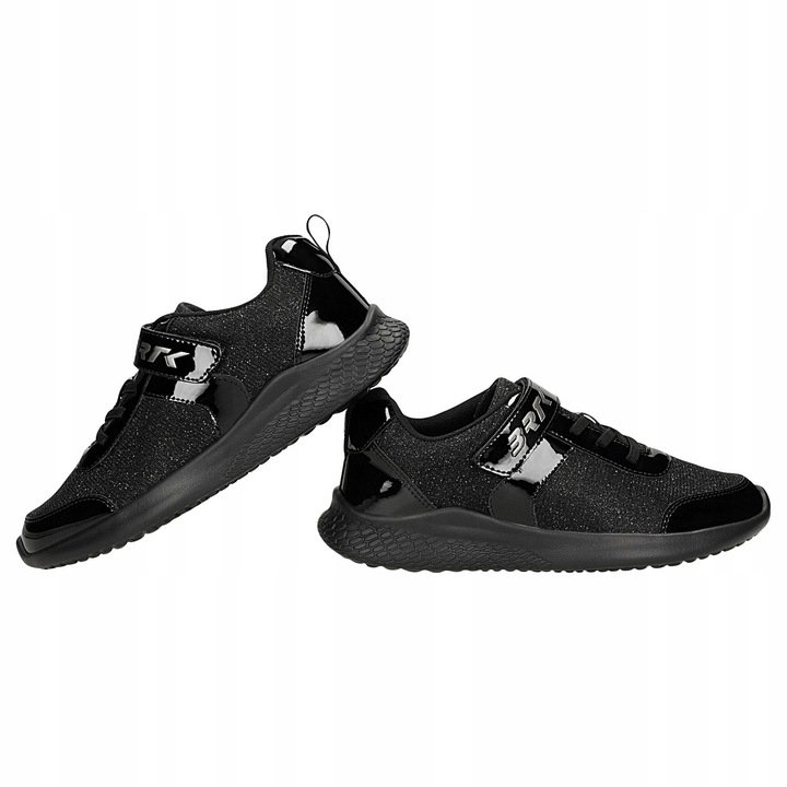 BARTEK 8700410 buty sportowe CZARNE błyszczące na rzep