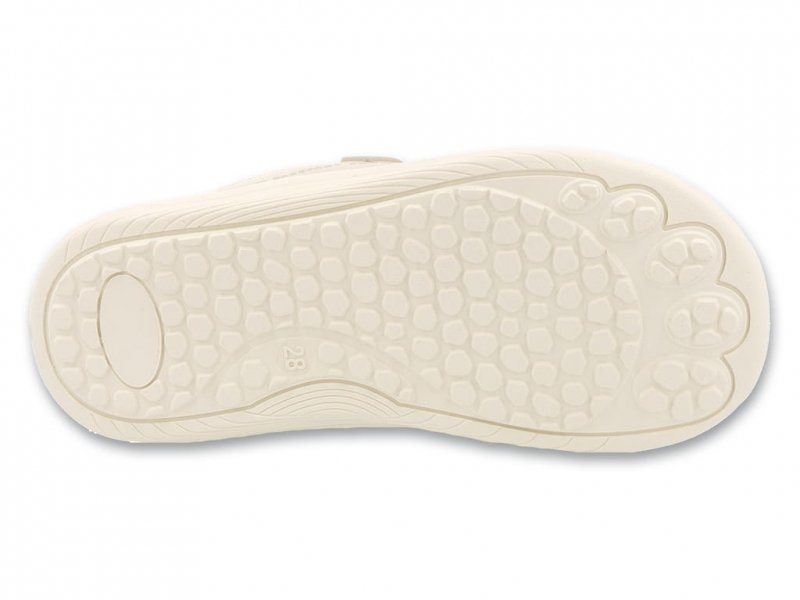 Befado MOOVIE BAREFOOT 004Y005 beige buty dziewczęce na rzep
