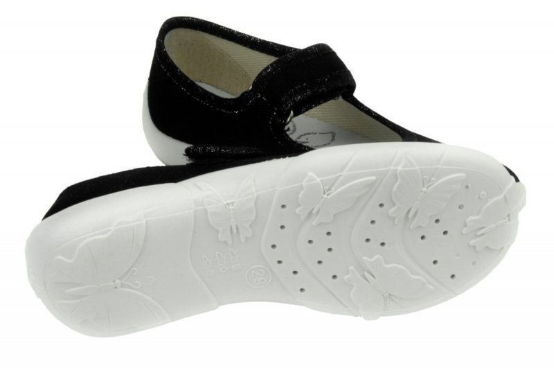 REN-BUT 33-415_P-0973 kapcie baleriny czarne rzep