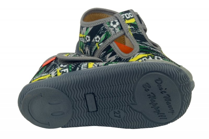 MILAMI 226 4F kapcie chłopięce na rzepy grey