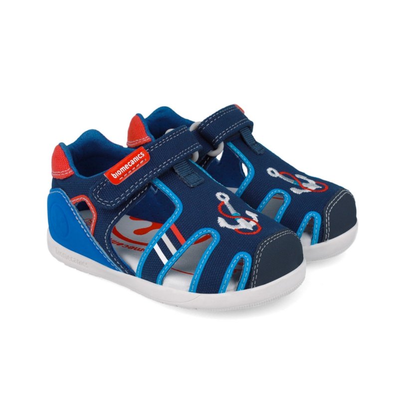 BIOMECANICS 252199-A089 AZUL MARINO sandał tekstylny rzep
