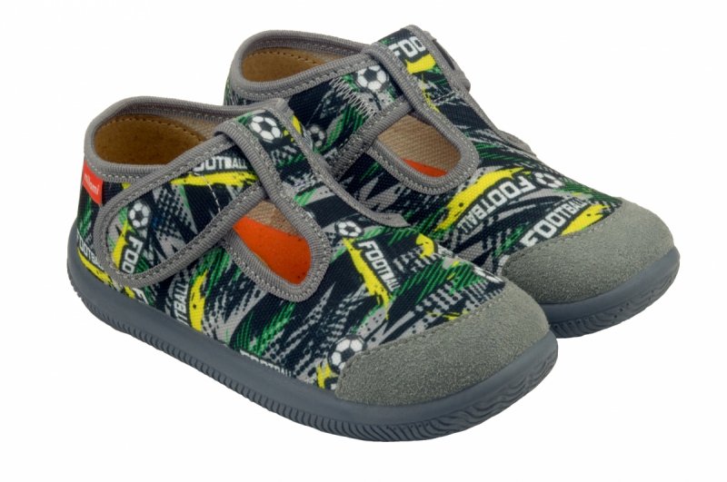 MILAMI 226 4F kapcie chłopięce na rzepy grey