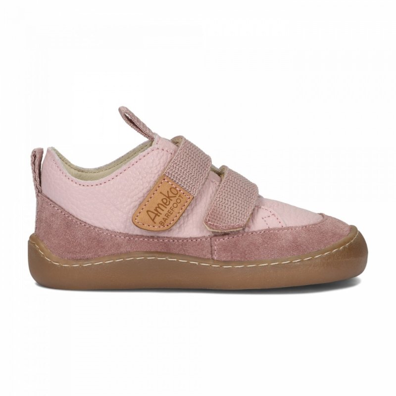 Półbuty AMEKO BAREFOOT AFRO - ROSE dla dziewczynki na rzepy