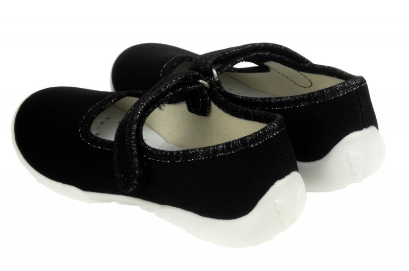 REN-BUT 33-415_P-0973 kapcie baleriny czarne rzep