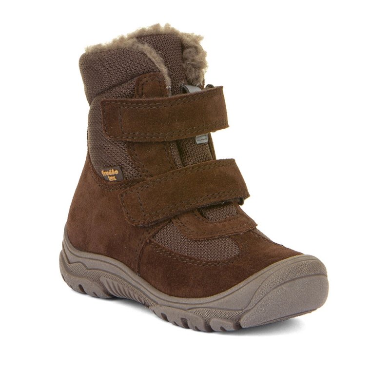 Trzewiki ocieplane FRODDO G3160229-9 DARK BROWN chłopięce na rzepy