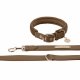 Obroża + smycz dla psa FAUX LEATHER PLAIT Heritage AW 24/25 - Eskadron - almond