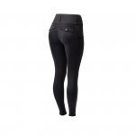 Termolegginsy jeździeckie ANYA Hybrid Full Grip - Horze - caviar black