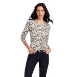 Bluzka damska MELANGE PRINT - Ariat - oatmeal