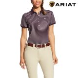 Koszulka PRIX POLO damska - Ariat - plum perfect stripe