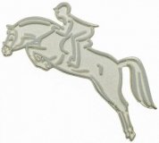 Znaczek ozdobny 26 - srebrny koń w skoku