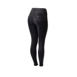 Termolegginsy jeździeckie ANYA Hybrid Full Grip - Horze - caviar black