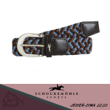 Pasek do spodni pleciony SPORTY LOGO jesień-zima 2022/23 - Schockemohle - black/cognac/azure