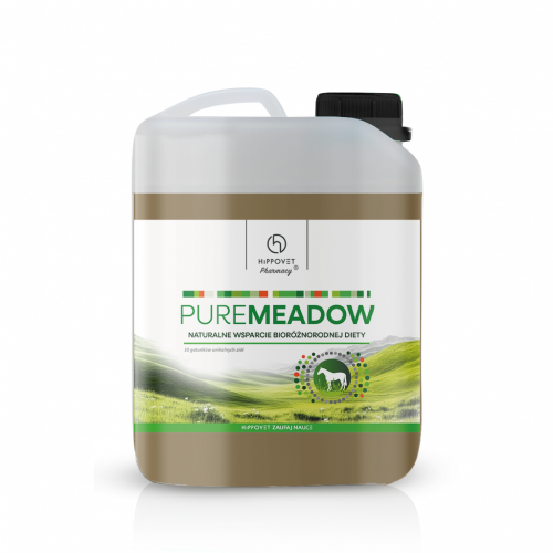 PŁYNNA ŁĄKA Pure Meadow naturalne wsparcie bioróżnorodnej diety konia 2,5l - Hippovet Pharmacy 