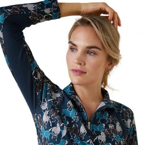 Bluzka damska SUNSTOPPER 2.0 - Ariat - mosaic blue reflections print