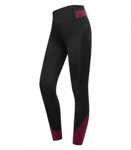 Legginsy damskie NOEMI ELT - Waldhausen  - black/ velvet red
