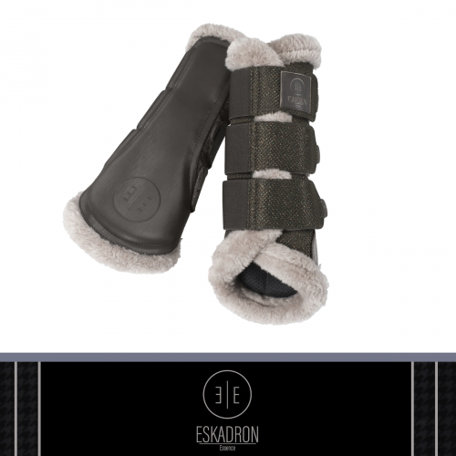 Ochraniacze GLITTER MESH FAUXFUR Essence 2022 - Eskadron - darkolive