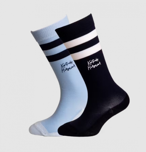 Podkolanówki jeździeckie Stripes 2-pak - Kentucky - navy/light blue