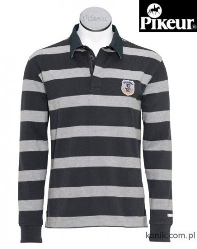 Bluzka polo z długim rękawem Pikeur JONAS - anthracite/light grey